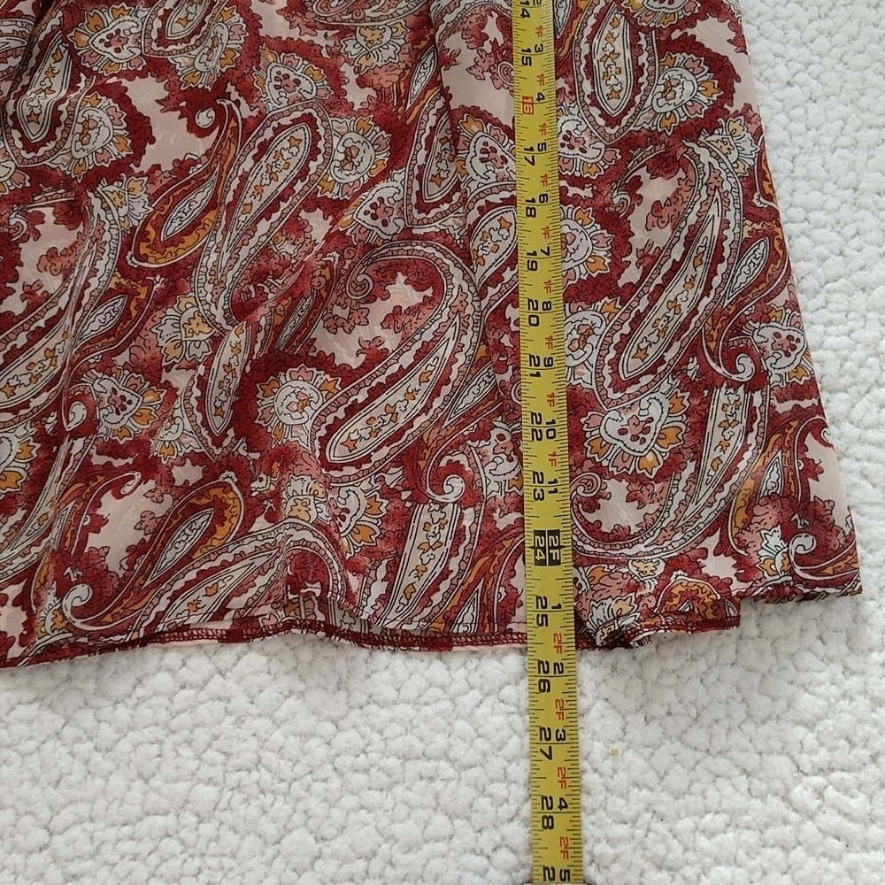 NWT i Jeans by Buffalo Bell Sleeve Paisley Boho Sheer Blouse Size L - Picture 6 of 12